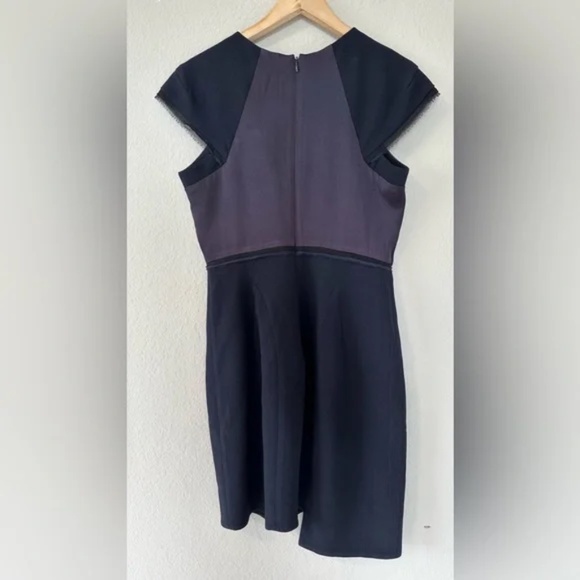 BCBGMAXAZRIA Runway Night Asymmetrical Patchwork Dress in navy black - Picture 6 of 17